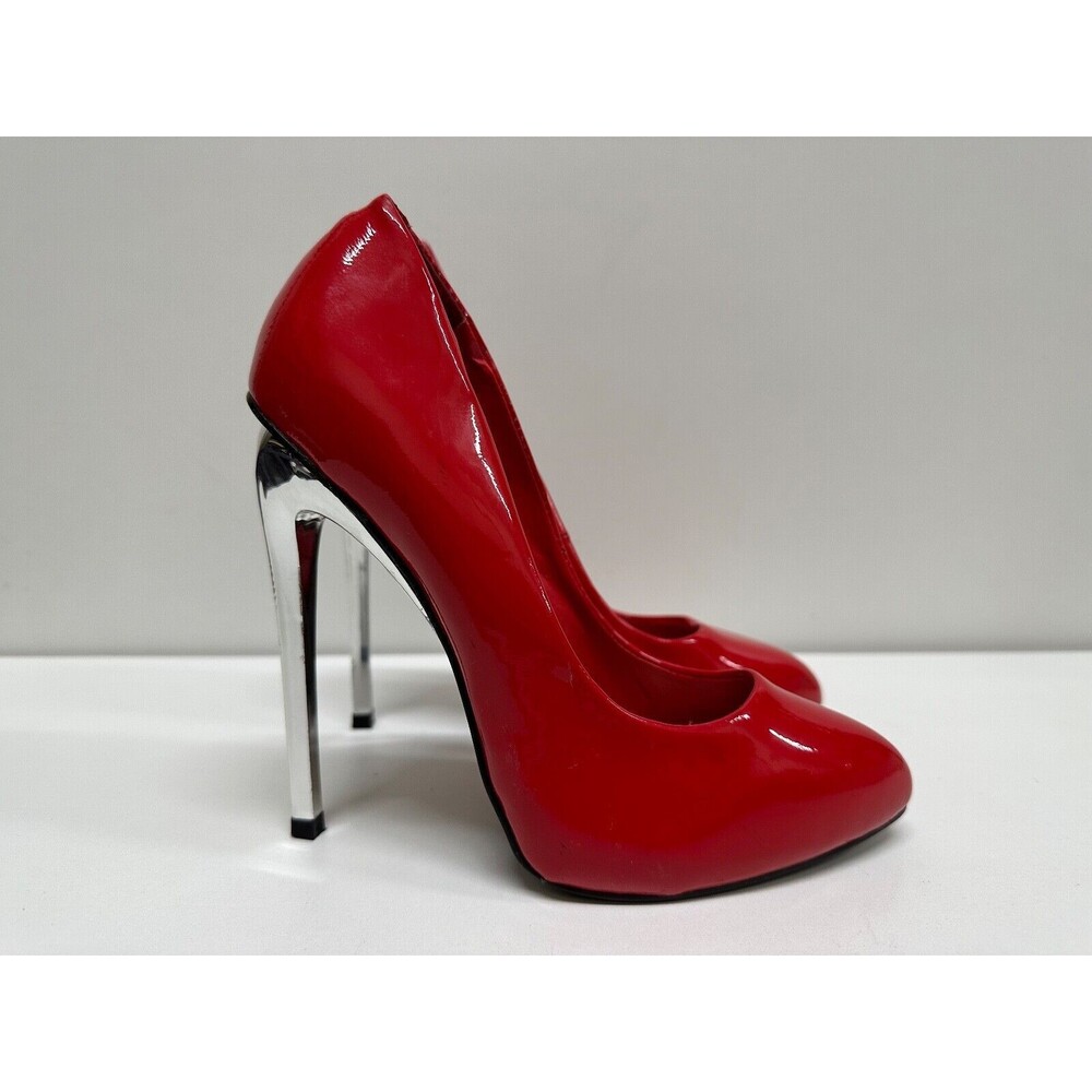 Steve Madden lipstick women size 5.5 M stiletto heel Pumps Red Leather upper - Picture 3 of 10